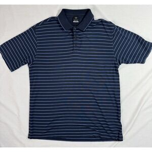 Vintage Nike Golf Shirt Mens L Large Navy Sage Dri Fit Striped Performance Polo